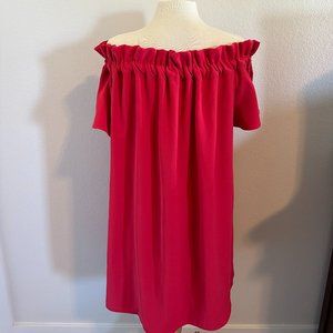 Anthropologie Pleione Red Off the Shoulder Dress